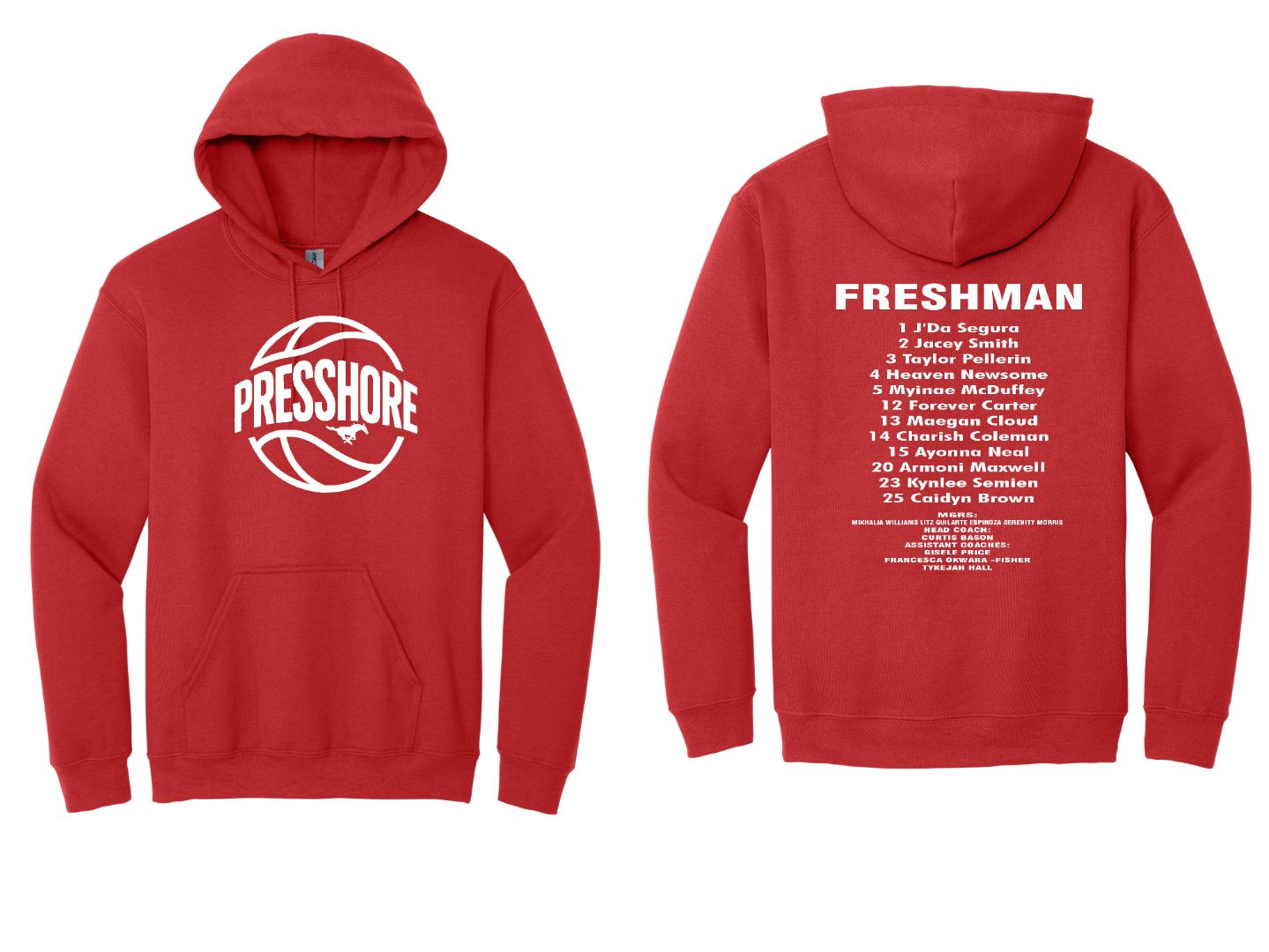 NS Girls Basketball Presshore FRESHMAN Team Roster Hoodie