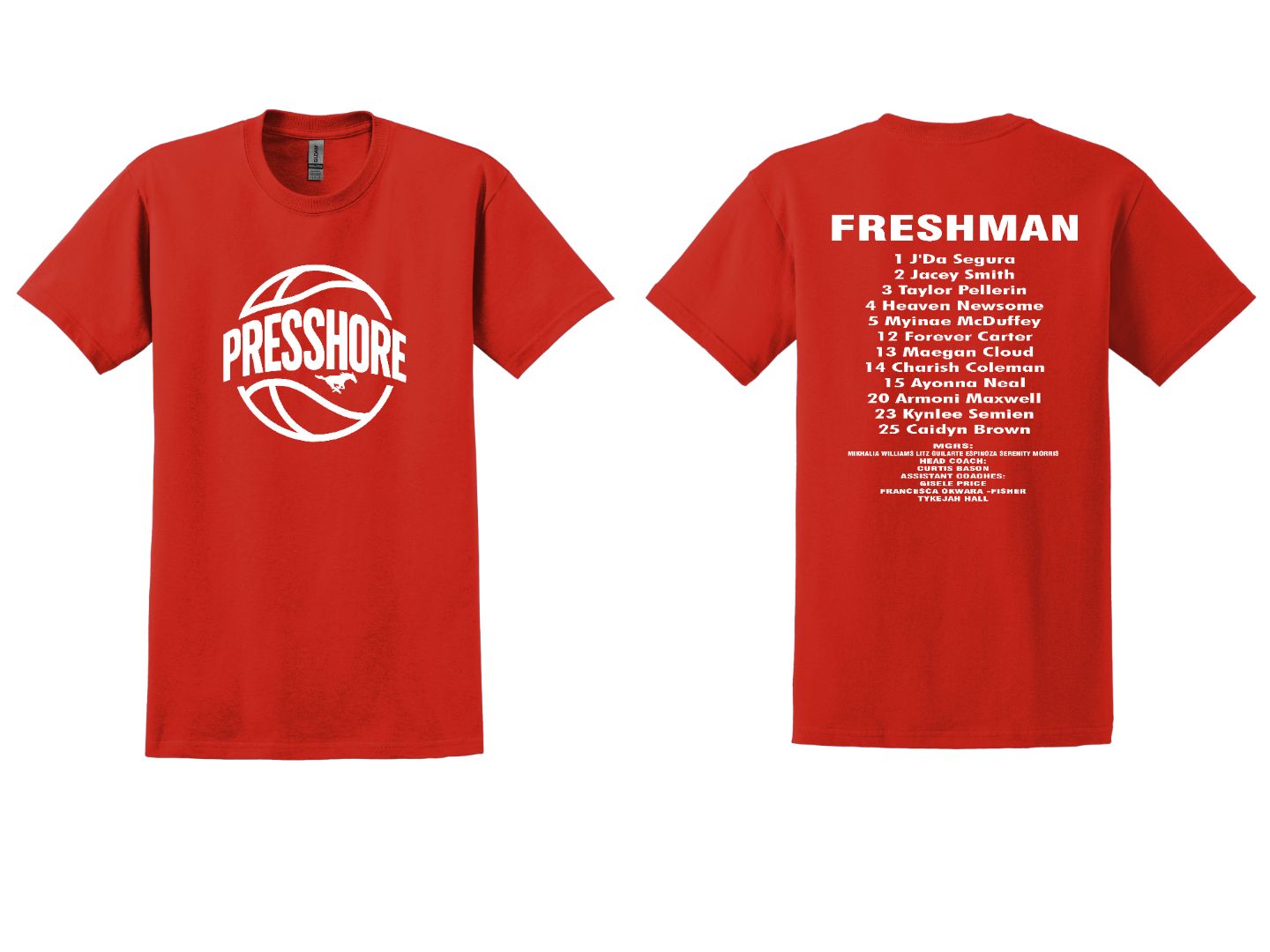 NS Girls Basketball Presshore FRESHMAN Team Roster Short Sleeve TShirt