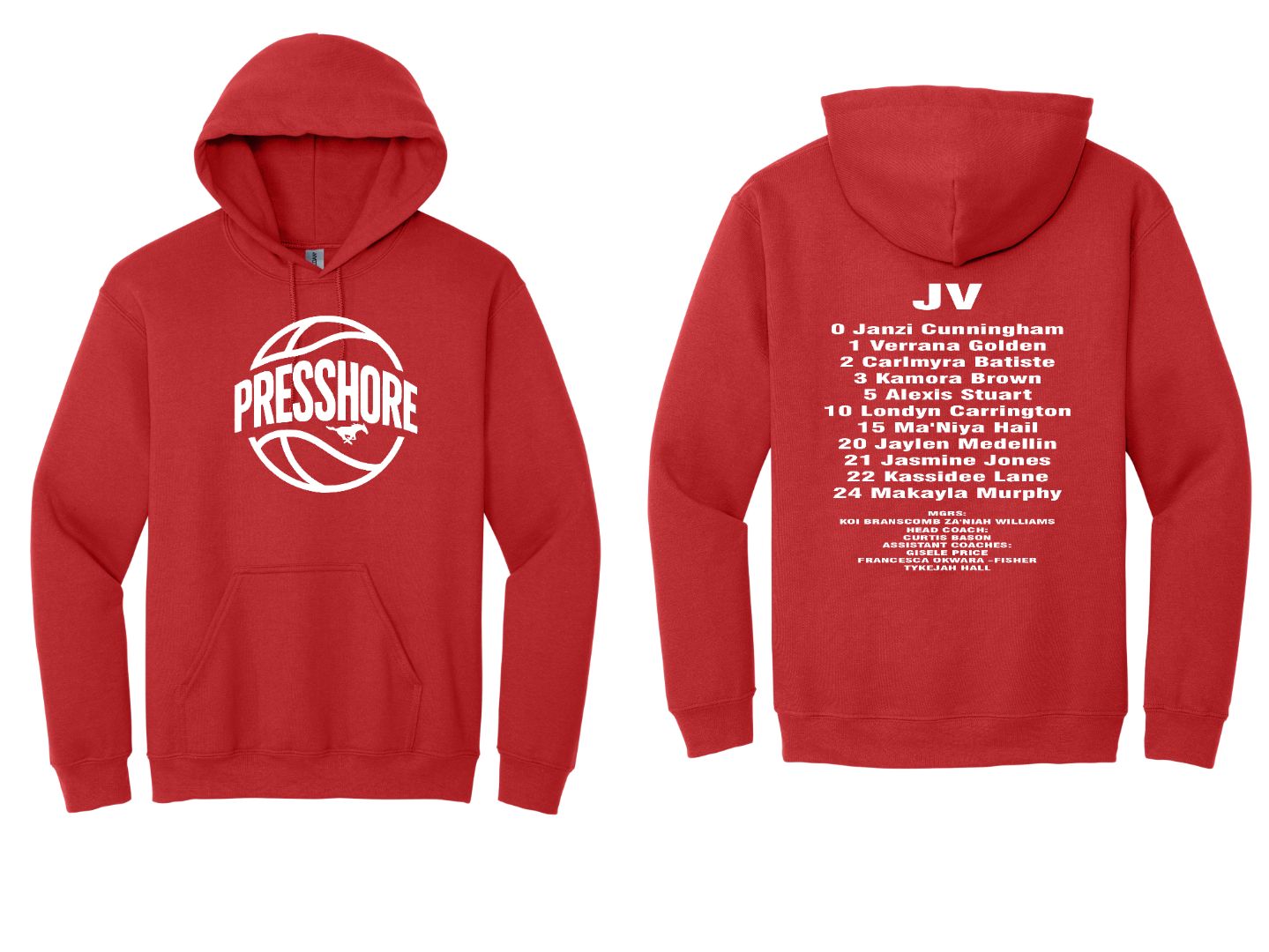 NS Girls Basketball Presshore JV Team Roster Hoodie