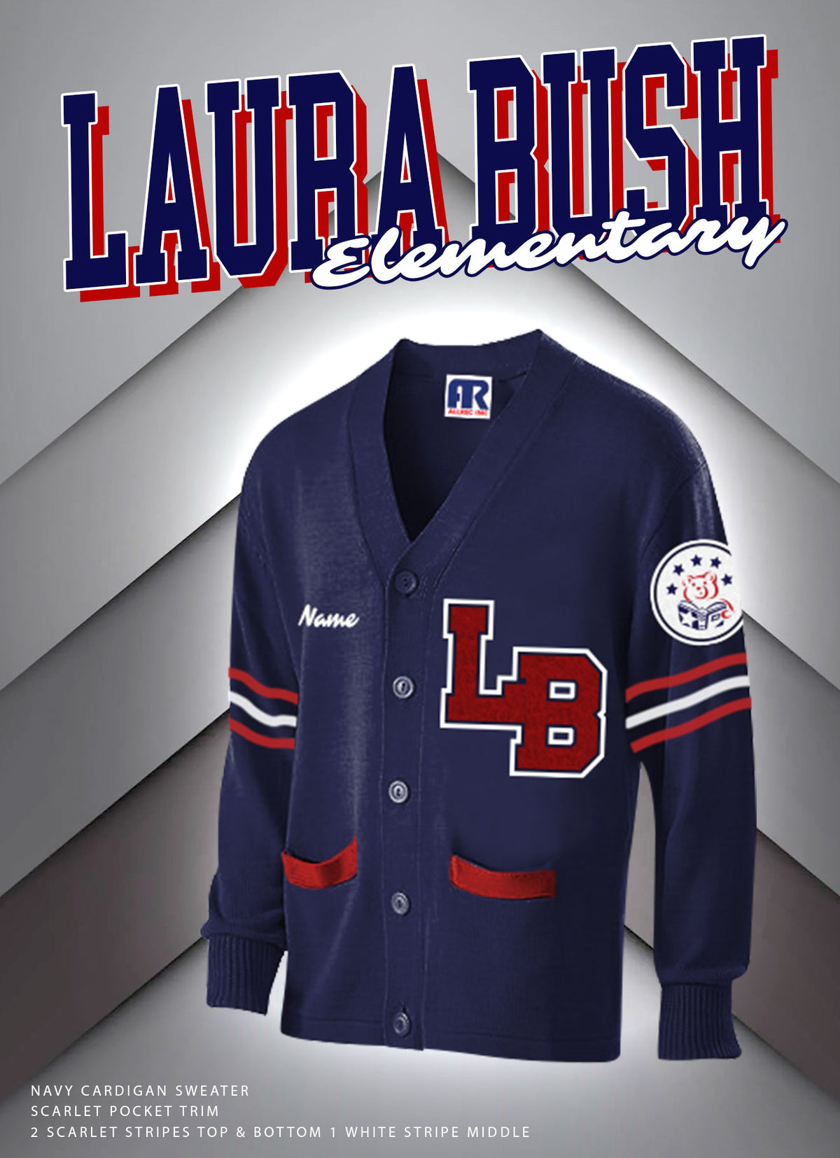 Laura Bush Elem Letter Sweater