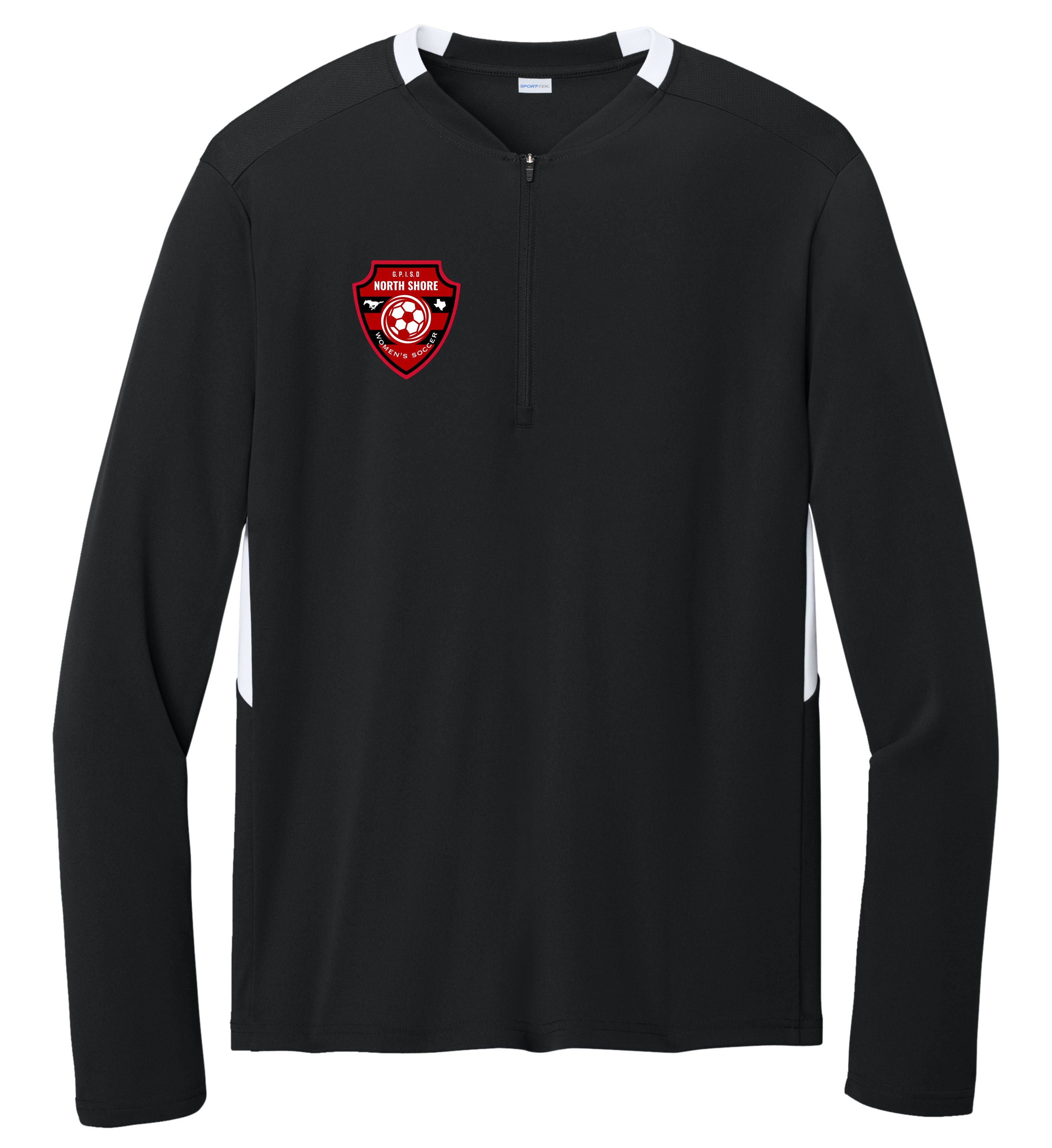 NSSH Women's Soccer Sport-Tek Black & White 1/4-Zip Pullover