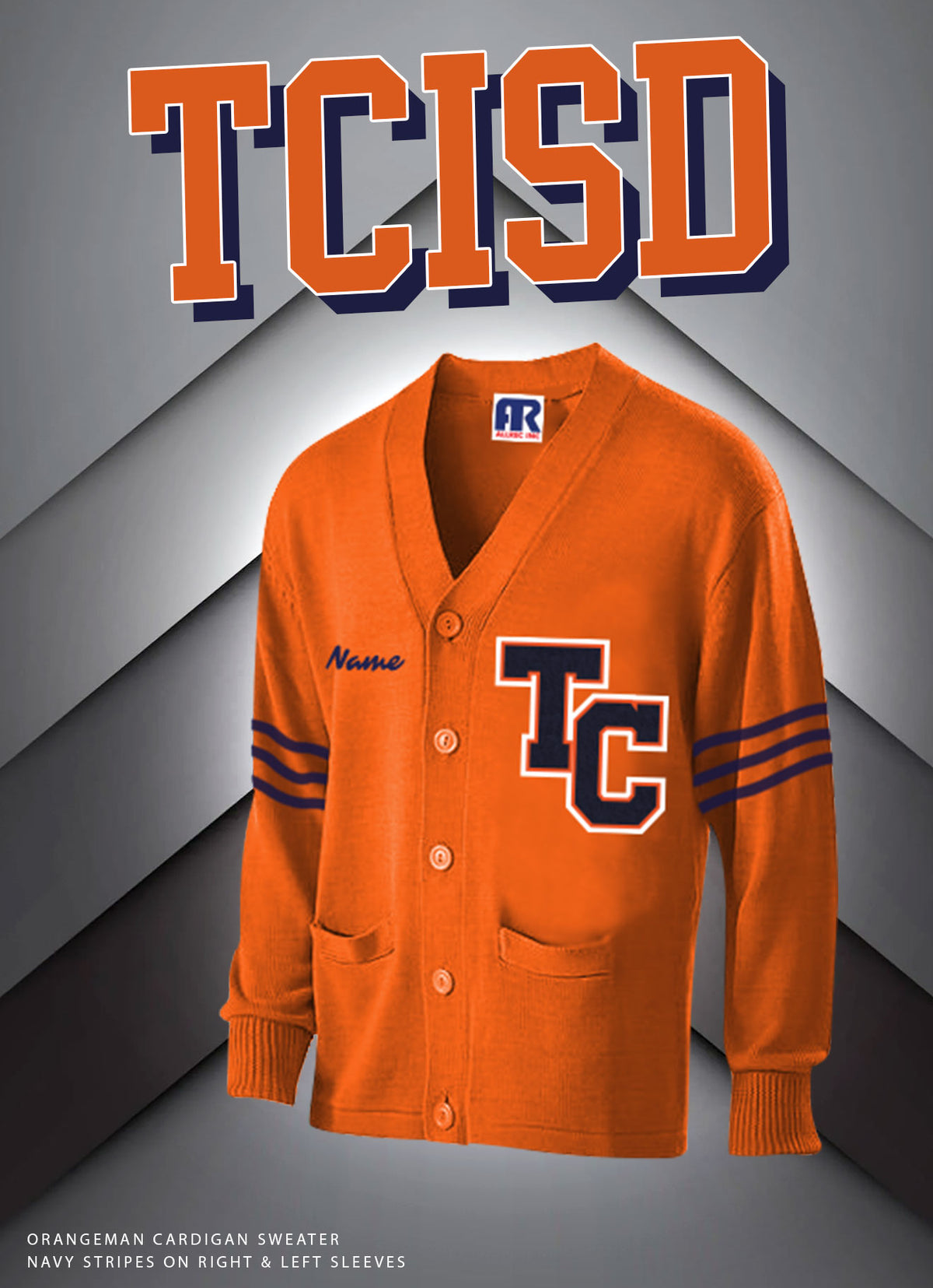 TCISD ORANGE SWEATER WITH TC PATCH