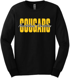 NC Cougars Long Sleeve Shirt - Black