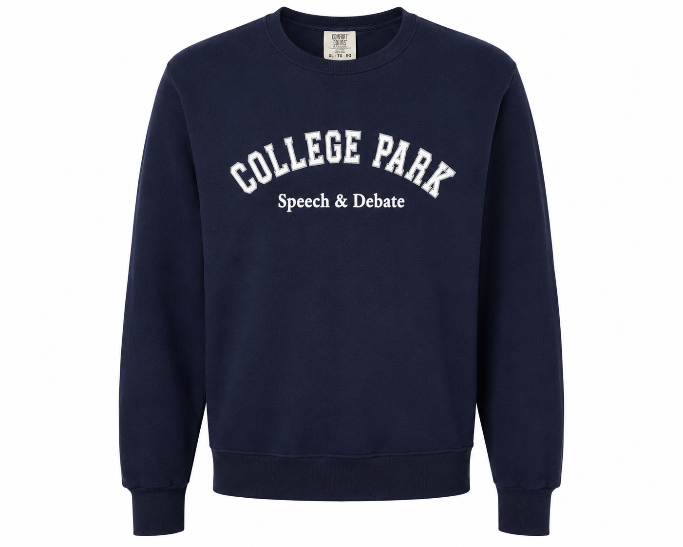 College Park Debate Comfort Colors Crewneck with Puff Print