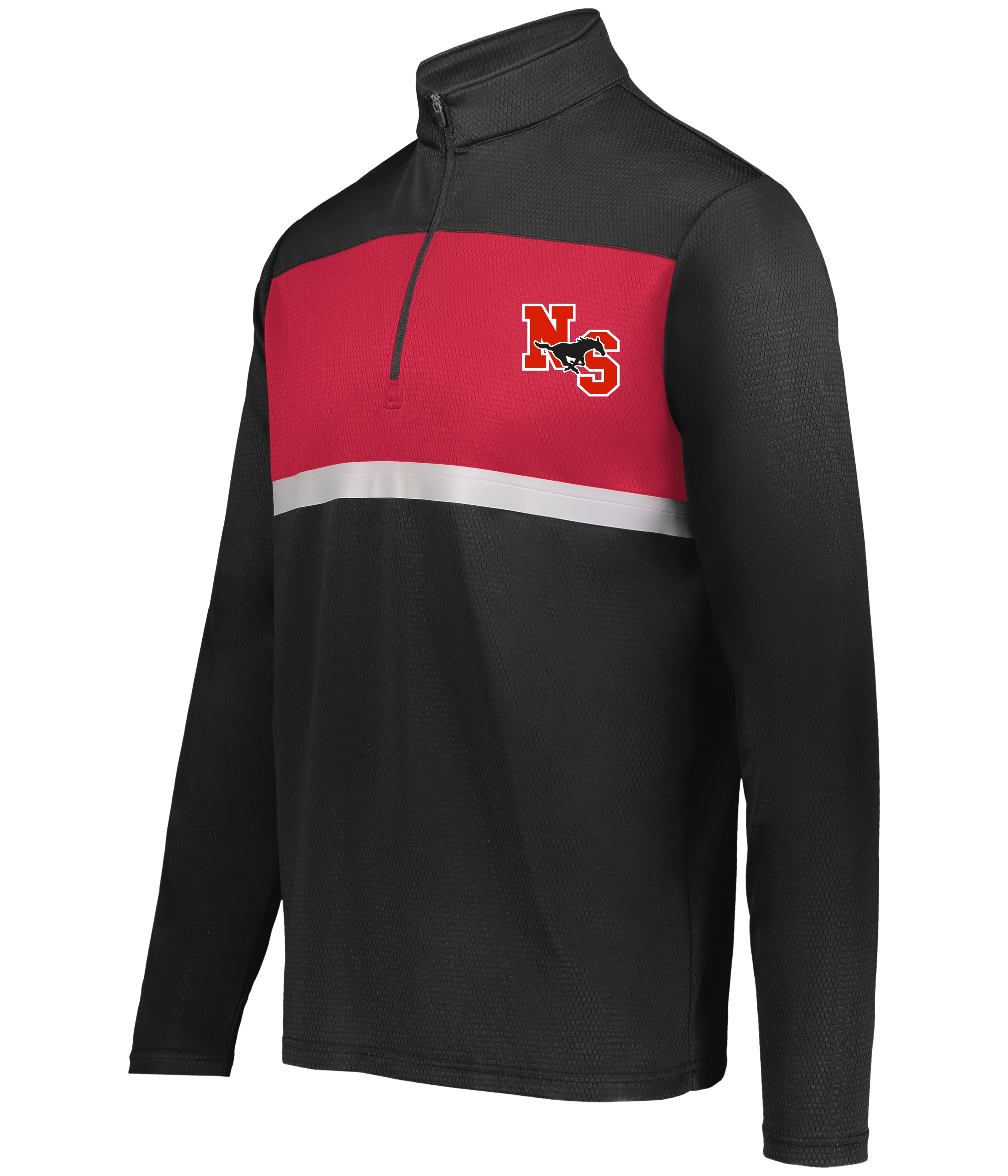 NSSH  Black/Scarlet Quarter zip