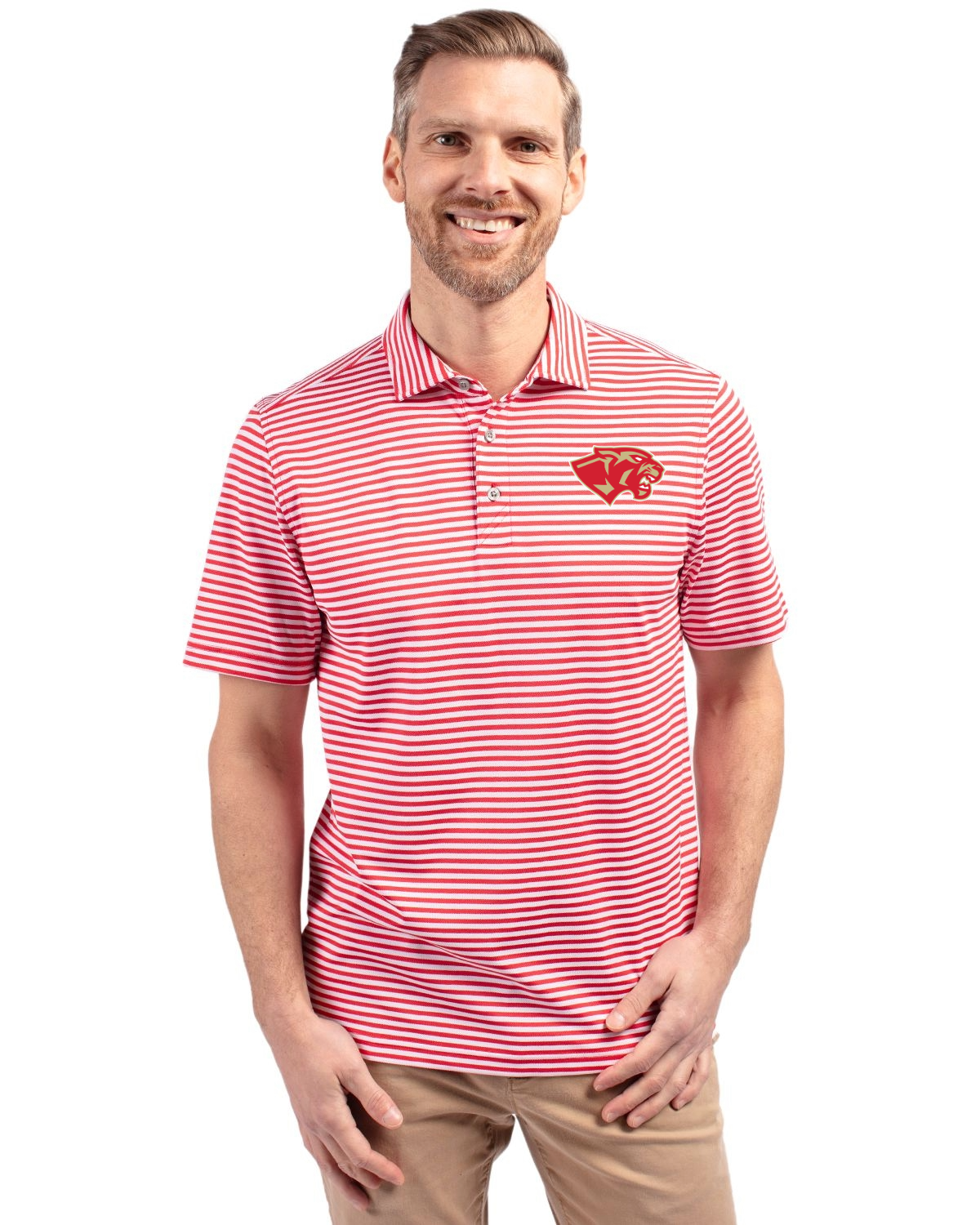 CCHS Fan Cutter & Buck Men's Striped Polo