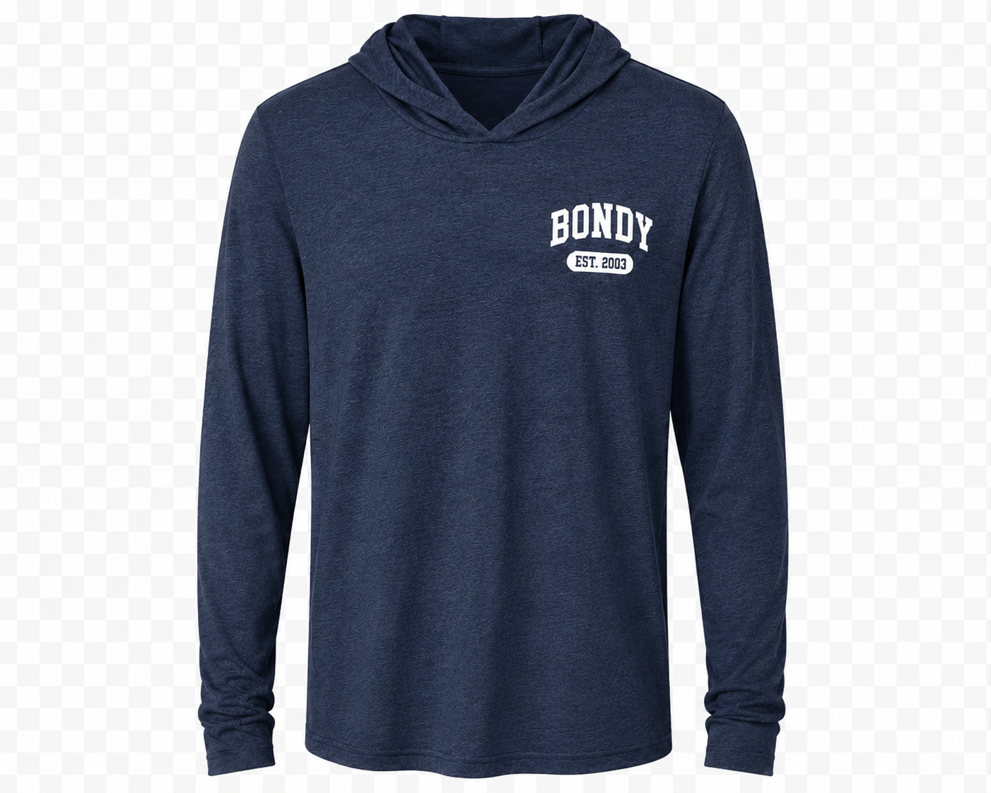 Bondy Blue Spirit Hooded Shirt with Logo Over Heart
