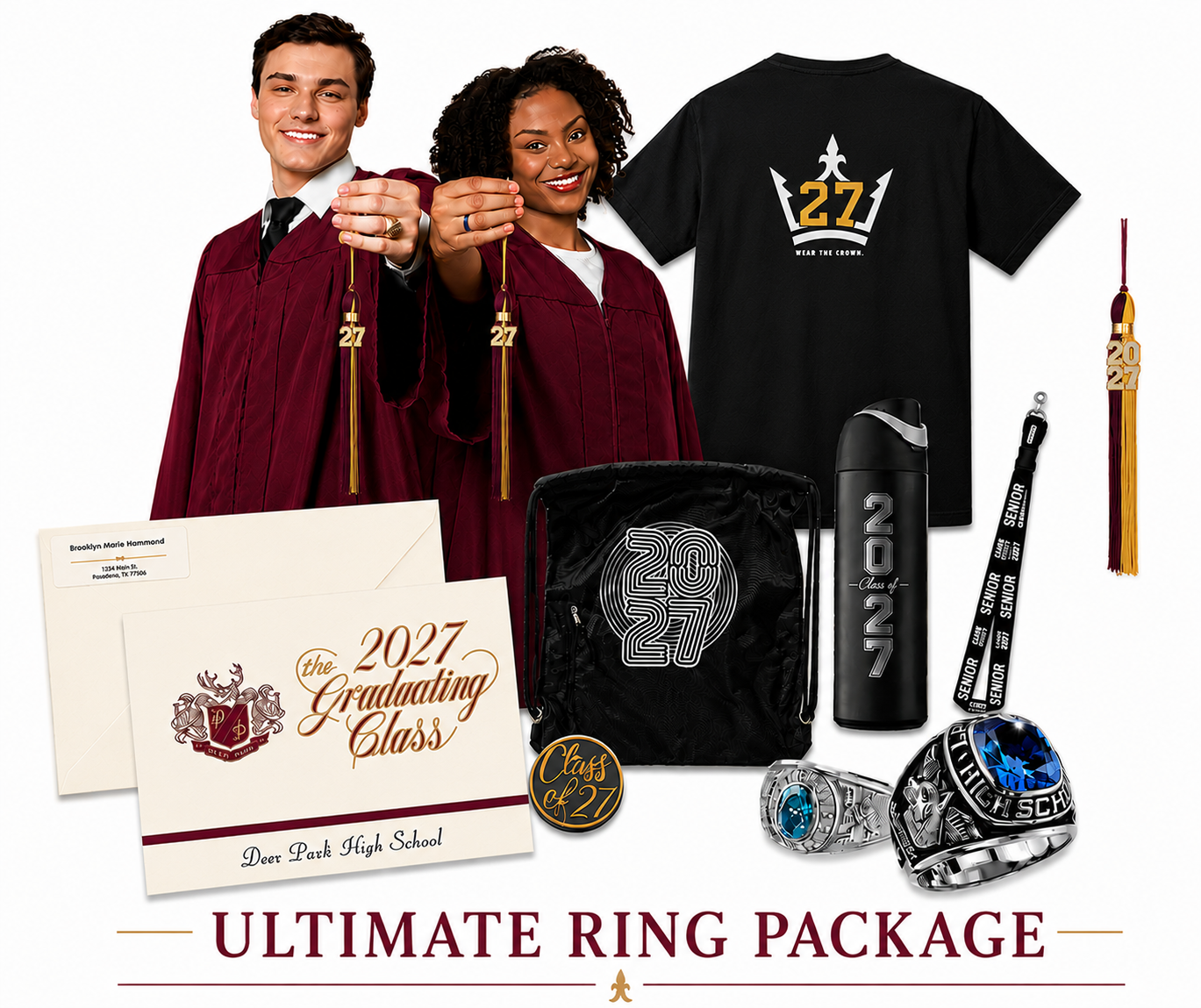 2027 Ultimate Ring Package #4 Includes an Ultrium Metal Class Ring - Deer Park High School (Copy)